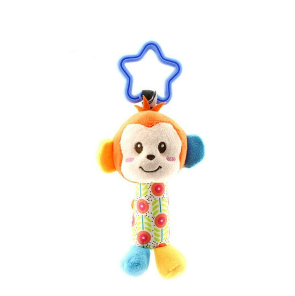 Baby Kids Bearoom Rattle Toys Cartoon Animal Plush Hand Bell Baby Stroller Crib Hanging Rattles Toys Infant Bed Hanging Gift