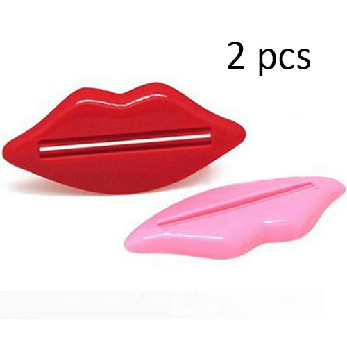 1pc practical Toothpaste Dispenser Rolling Holder  Easy Cartoon sexy lips plastic Bathroom Home Tube Squeezer accessories tools