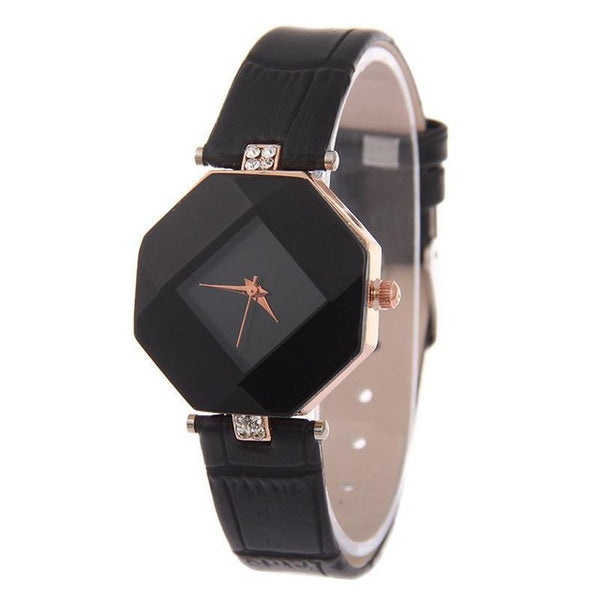 high-quality 2018 new 5 color jewelry diamond watch fashion gift table women Watches cut black geometry quartz watches clock