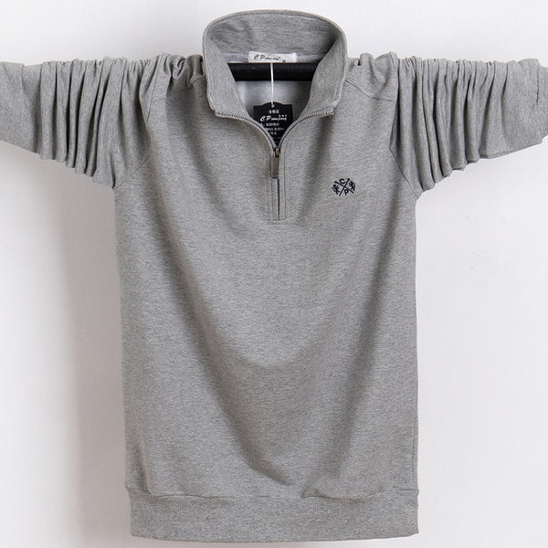 Men Polo Shirt 2019 Pure Cotton Men Business Casual Male Polo Shirt Autumn Long Sleeve Stand Collar Polo Shirt Plus Size 5XL 6XL