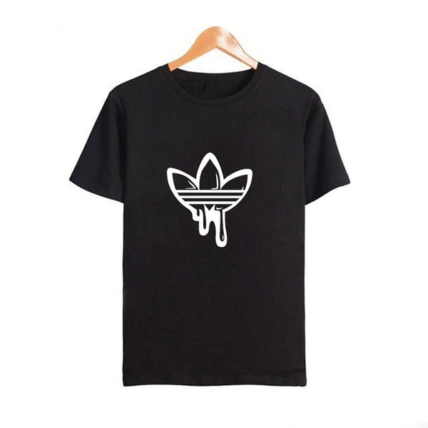 Luslos Hot Sale New Street Style Women Casual Short Sleeve O-neck Cotton T shirt Leopard High-heeled Printed Graphic Tees Female