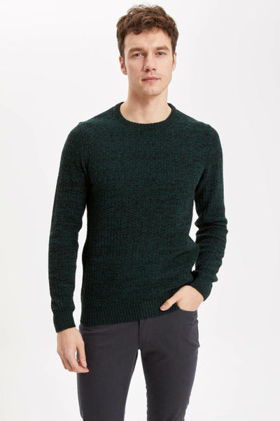 DeFacto Men Autumn Casual Sweater Dark Color Fall Warm Pullover Long Sleeve Sweatshirt Male Tops -K8632AZ19WN