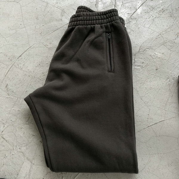 Winter Kanye West Heavy cotton Fleece Sweatpants High Quality Hip Hop Distressed Jogger Pants