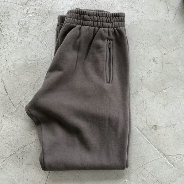 Winter Kanye West Heavy cotton Fleece Sweatpants High Quality Hip Hop Distressed Jogger Pants
