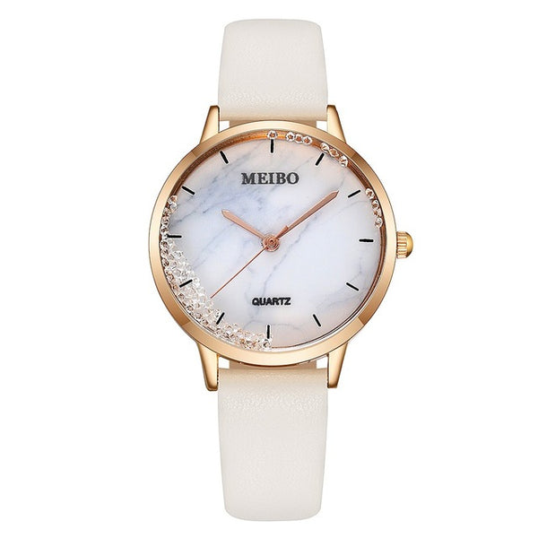 MEIBO Sleek Creative Minimalist Round Animal Belt With Ladies Pink Quartz Watch  Gift for lover and friend Women's jewelry