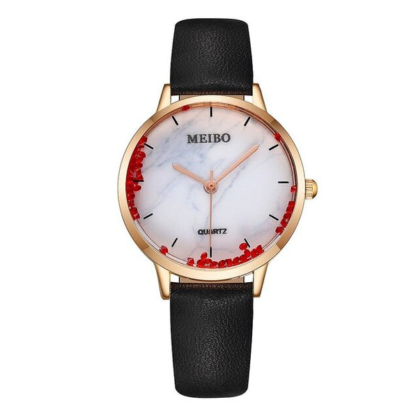 MEIBO Sleek Creative Minimalist Round Animal Belt With Ladies Pink Quartz Watch  Gift for lover and friend Women's jewelry