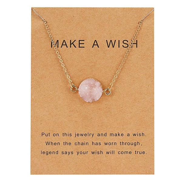 Fashion Tiny Dainty Necklaces for Women Jewelry Natural Resin Stone Round Pendant Gold Color Choker Ethnic Girlfriend Gift