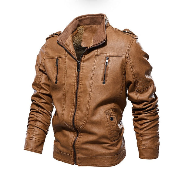 Mens Leather Jackets 2019 Winter New Casual Motorcycle PU Jacket Biker Leather Coats European Windbreaker Genuine Leather Jacket
