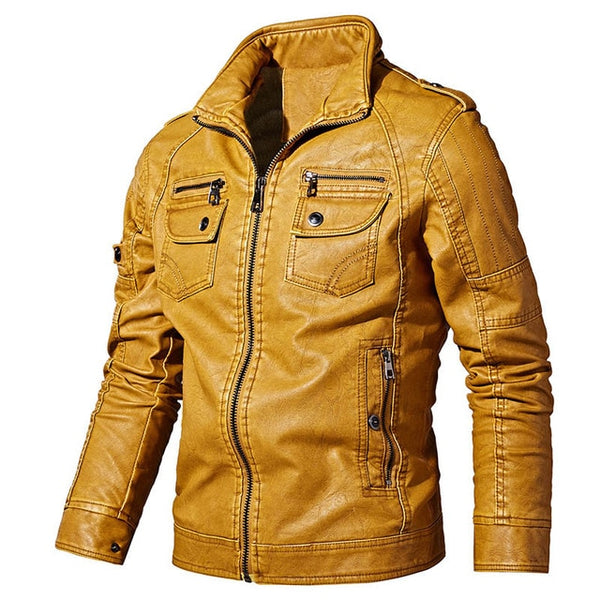 Mens Leather Jackets 2019 Winter New Casual Motorcycle PU Jacket Biker Leather Coats European Windbreaker Genuine Leather Jacket