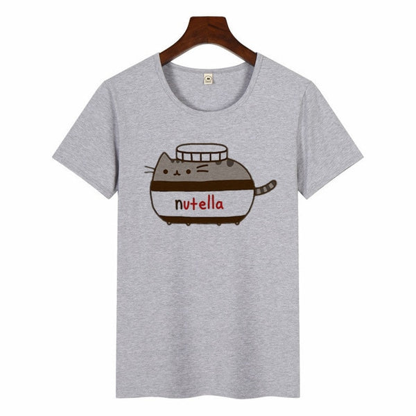 Nutella Kawaii Print T Shirt Women 90s Harajuku Ullzang Fashion T-shirt Graphic Cute Cartoon Tshirt Korean Style Top Tees Female