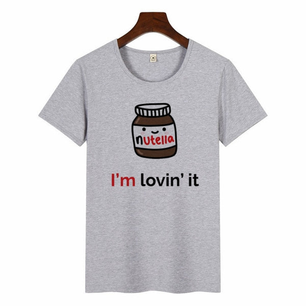 Nutella Kawaii Print T Shirt Women 90s Harajuku Ullzang Fashion T-shirt Graphic Cute Cartoon Tshirt Korean Style Top Tees Female