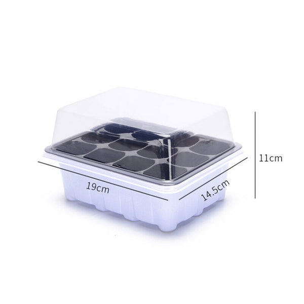 6/12 Plastic Nursery Pots Planting Seed Tray Kit Plant Germination Box with Dome and Base Garden Grow Box Gardening Supplies
