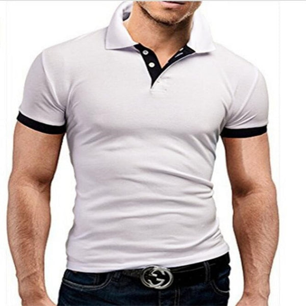Mens Polo Shirt 2019 New Summer Short Sleeve Turn-over Collar Slim Tops Casual Breathable Solid Business Shirt
