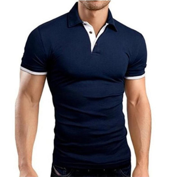 Mens Polo Shirt 2019 New Summer Short Sleeve Turn-over Collar Slim Tops Casual Breathable Solid Business Shirt