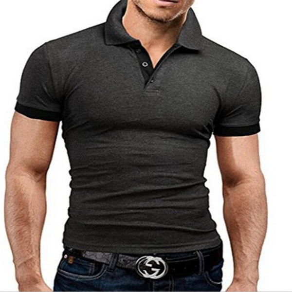 Mens Polo Shirt 2019 New Summer Short Sleeve Turn-over Collar Slim Tops Casual Breathable Solid Business Shirt