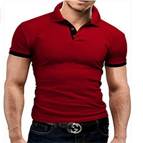 Mens Polo Shirt 2019 New Summer Short Sleeve Turn-over Collar Slim Tops Casual Breathable Solid Business Shirt