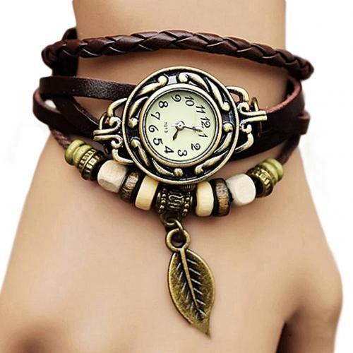 Unique Butterfly Leaf Vintage jewelry Watch Women Fashion Faux Leather band Hand Clock Bracelet Leather Strap Dress Watch Gift