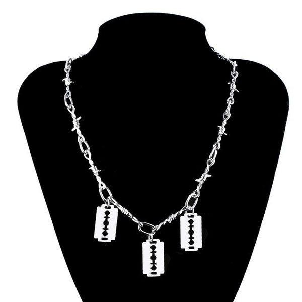 SG Punk Flame Necklaces Clavicle Hip Hop Flame Rock Chain Bracelets Oorbellen Collar Metal Lady Girl Choker Fashion Jewelry