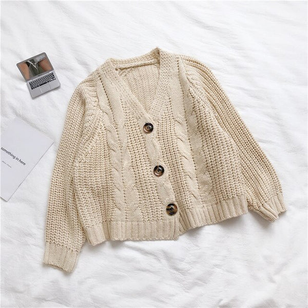 Women Cardigan Short Autumn Spring Single Button Long Sleeve Fashion European Woman Small Sweaters Female Tops LS016