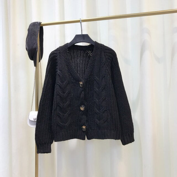 Women Cardigan Short Autumn Spring Single Button Long Sleeve Fashion European Woman Small Sweaters Female Tops LS016