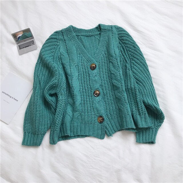 Women Cardigan Short Autumn Spring Single Button Long Sleeve Fashion European Woman Small Sweaters Female Tops LS016