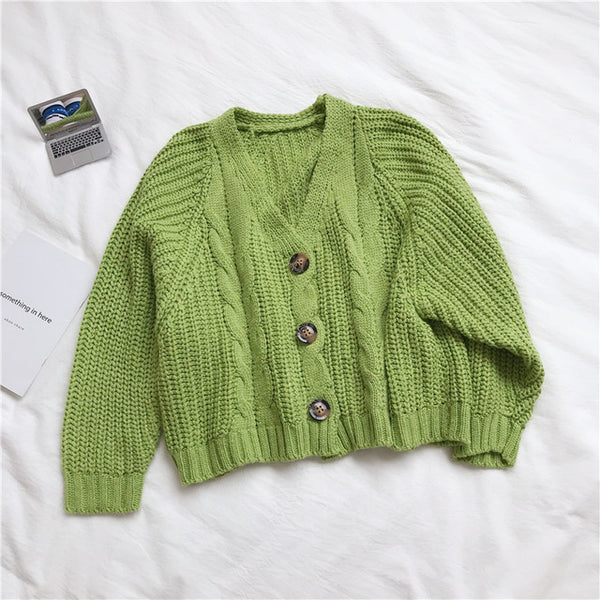 Women Cardigan Short Autumn Spring Single Button Long Sleeve Fashion European Woman Small Sweaters Female Tops LS016