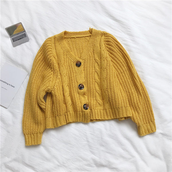 Women Cardigan Short Autumn Spring Single Button Long Sleeve Fashion European Woman Small Sweaters Female Tops LS016