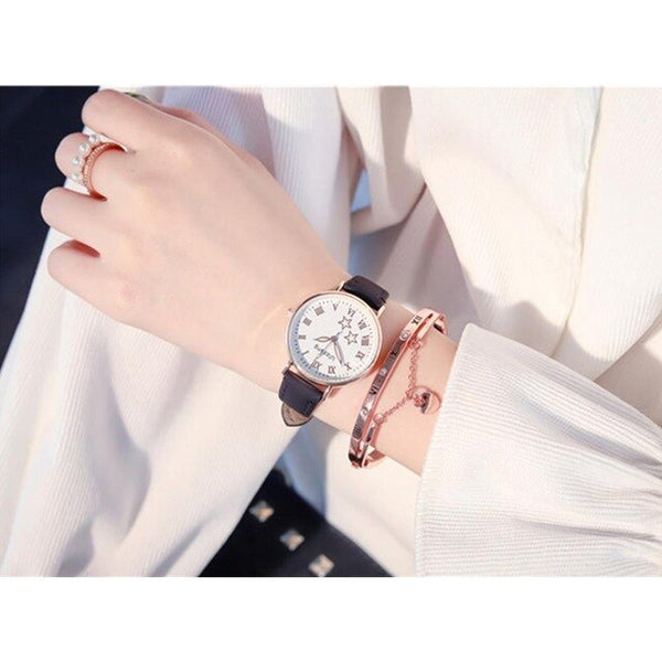 Women Simple Luminous Quartz Watch female Fashion Stars Alloy Wrist Watch Jewelry Accessories