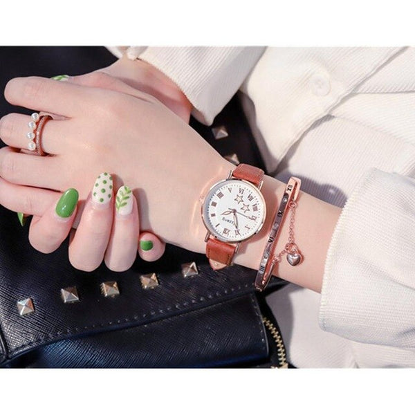 Women Simple Luminous Quartz Watch female Fashion Stars Alloy Wrist Watch Jewelry Accessories