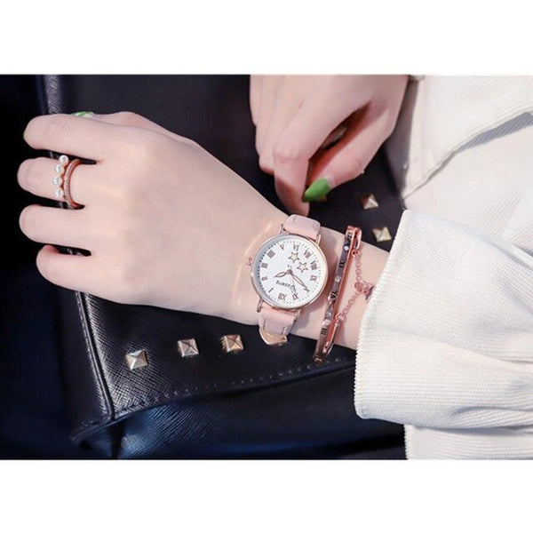 Women Simple Luminous Quartz Watch female Fashion Stars Alloy Wrist Watch Jewelry Accessories
