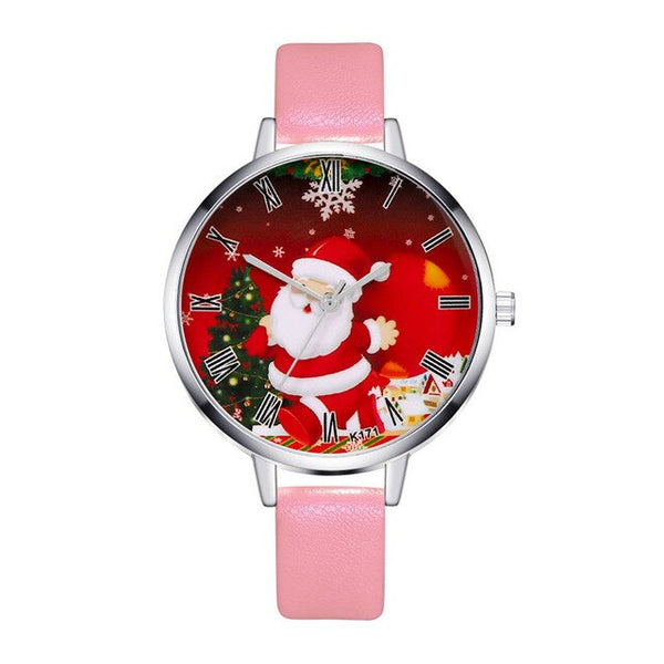 Women Girl Kids Quartz Wristwatch Christmas Gift Christmas Jewelry Dreamlike Watch Cartoon Santa Claus Bracelet Snowman 4a