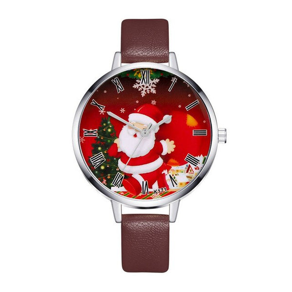 Women Girl Kids Quartz Wristwatch Christmas Gift Christmas Jewelry Dreamlike Watch Cartoon Santa Claus Bracelet Snowman 4a