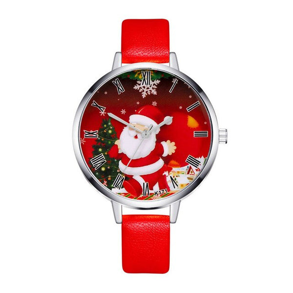 Women Girl Kids Quartz Wristwatch Christmas Gift Christmas Jewelry Dreamlike Watch Cartoon Santa Claus Bracelet Snowman 4a