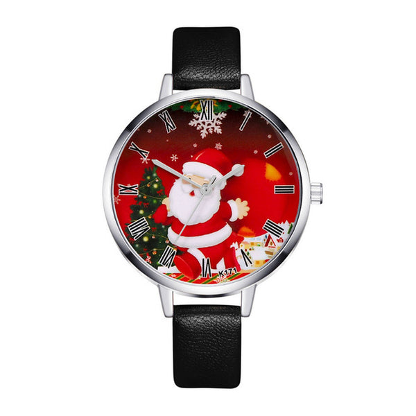 Women Girl Kids Quartz Wristwatch Christmas Gift Christmas Jewelry Dreamlike Watch Cartoon Santa Claus Bracelet Snowman 4a