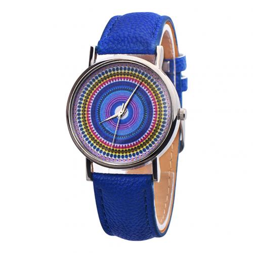Ethnic Style Faux Leather Band Women Round Quartz Wrist Watch Jewelry Gift montre femme Ladies Dress Watches Gift Luxury