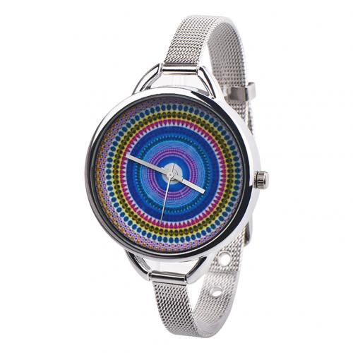 Ethnic Style Faux Leather Band Women Round Quartz Wrist Watch Jewelry Gift montre femme Ladies Dress Watches Gift Luxury