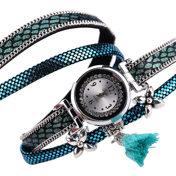 DUOYA Brand Sport Watches Women 2019 New Bracelet Quartz Watch Women Silver Leather Fashion Casual Tassel Jewelry Wristwatches