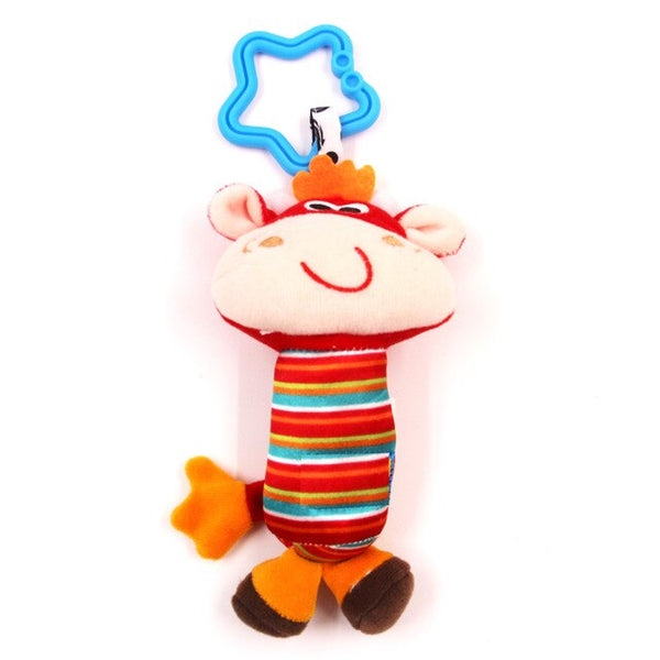 MOONBIFFY Cute Baby Kids Rattle Toys Tinkle Hand Bell Multifunctional Plush Stroller Hanging Rattles Kawaii Baby Infant Toy
