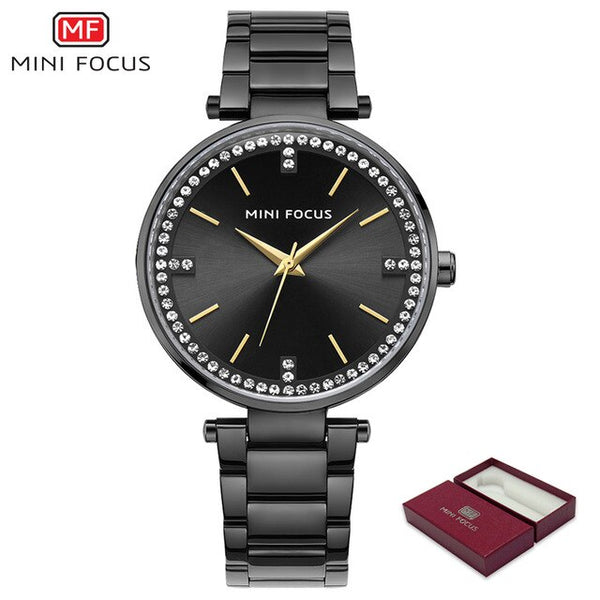 MINI FOCUS Fashion Women Watches Gold Bracelet Luxury Brand Ladies Watch Jewelry Diamond Dress Waterproof montre femme 2018 luxe