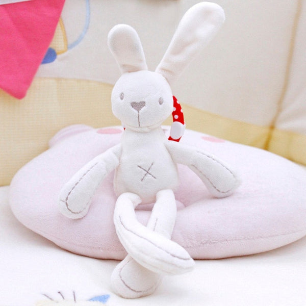 cute Baby Crib Stroller Toy Rabbit Bunny Bear Soft Plush infant Doll Mobile Bed Pram kid Animal Hanging Ring Ring Color Random