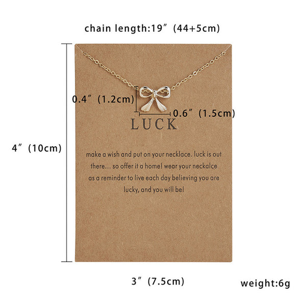 Fashion Tiny Dainty Flower Heart Pendant Necklace Wish Card Gold Charm Necklace Jewelry For Women Accessories Girlfriend Gifts