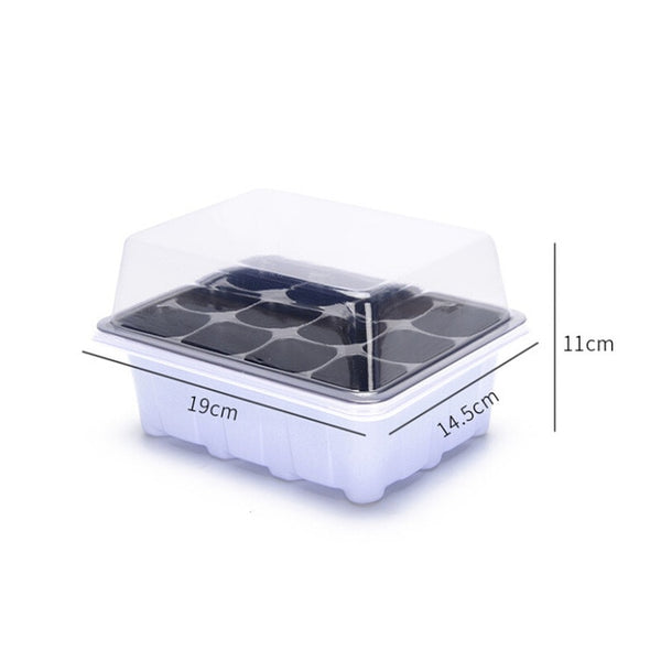 6/12 Plastic Nursery Pots Planting Seed Tray Kit Plant Germination Box with Dome and Base Garden Grow Box Gardening Supplies