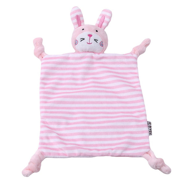 Newborn Toddler Kids Plush Towel Toy Cartoon Cat Rabbit Animal Rattle Toy Baby Sleeping Newborn Stuffed Dolls Comfort Towel